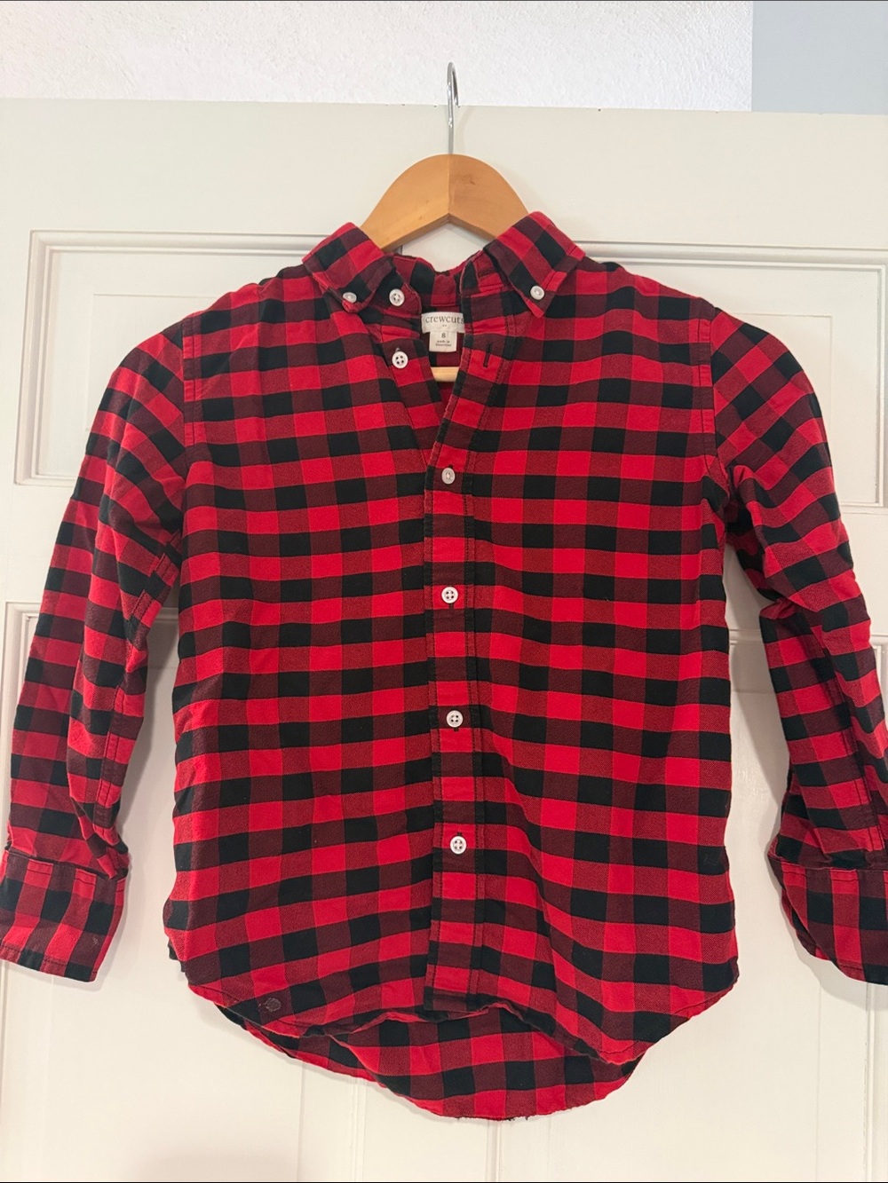 Crewcuts Red & Black Plaid Button-Down Shirt